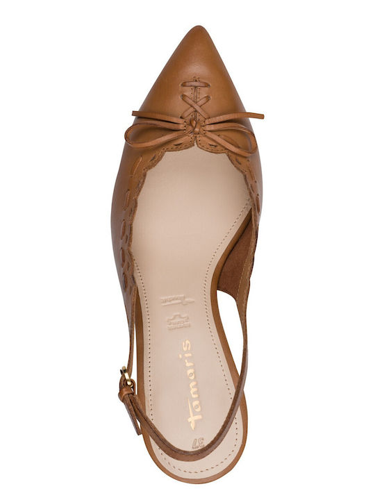 Heels with Strap Tabac Brown