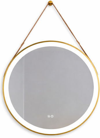 Bathroom Mirror Led Touch Gold Mirrorlux Selene S-4676g Round Frame Diameter 600mm Gold