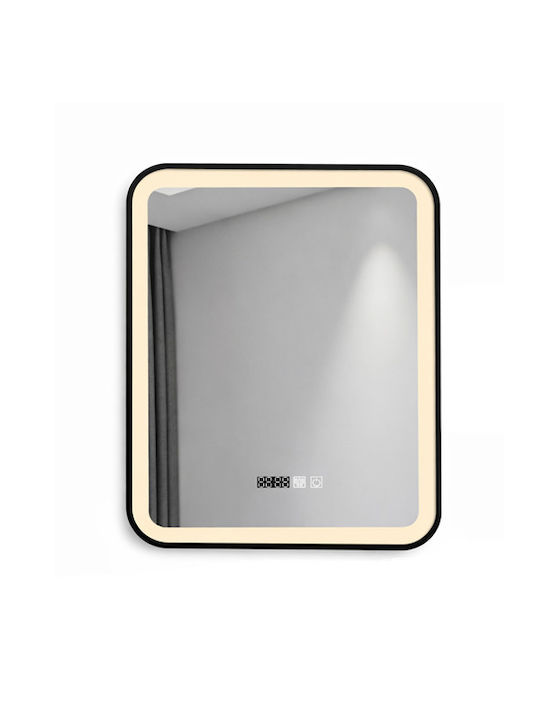 Καθρεφτης Μπανιου Led Αφης Mirrorlux Elora S-4657b Ορθογωνιος 800χ600mm Μαυρος