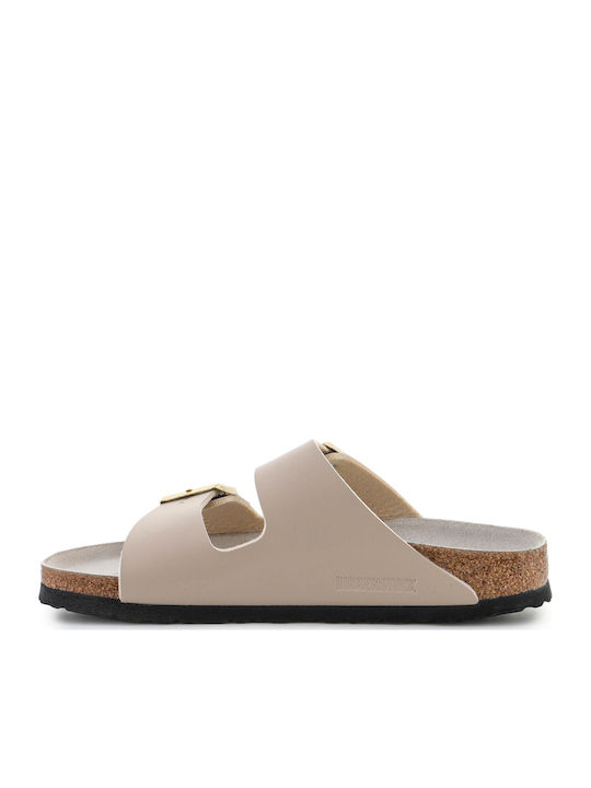 Damen Flache Sandalen Beige Schmale Passform
