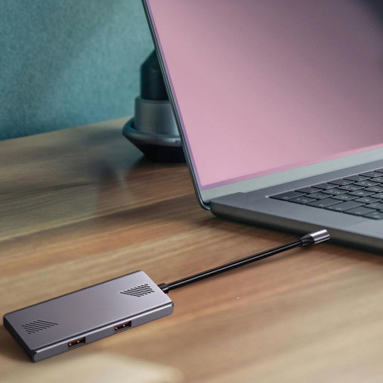 Gembird Hub 4 Θυρών USB 3.2 με σύνδεση USB-C Ασημί