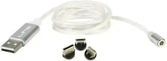 LTC Audio LED USB to Lightning / Type-C / micro USB Cable Μπλε 1m