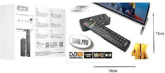 Andowl Αποκωδικοποιητής Tv 66.pro Dvb T3 10bit Tv 66.pro