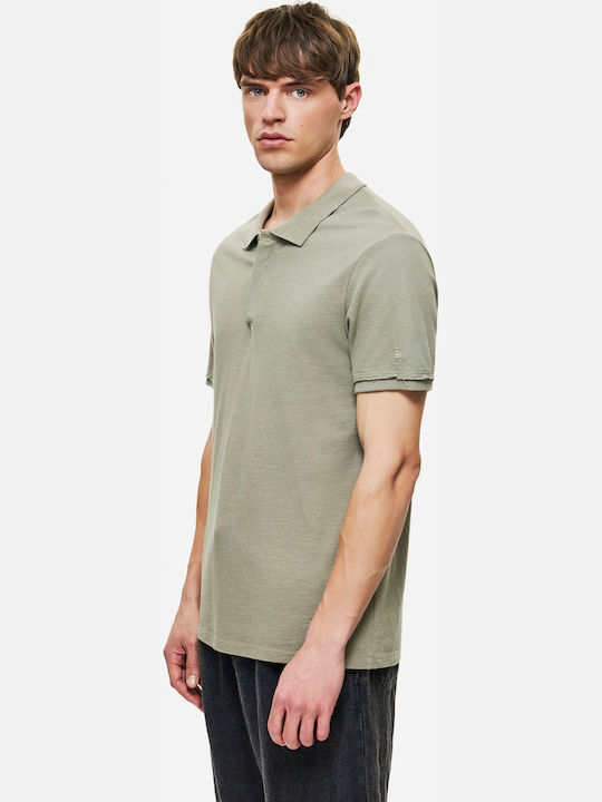 Polo Herrenbluse Kurzarm Taupe