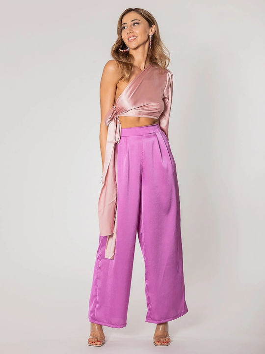 Women's Blouse Satin Nude
