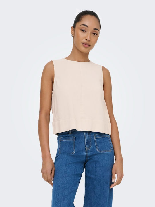 Women's Sleeveless Blouse Beige