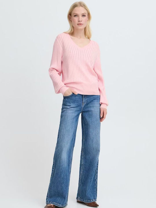 Women's Long Sleeve Pink Sweater