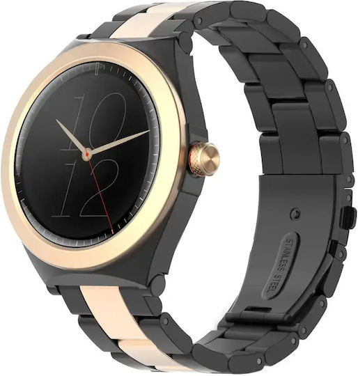 MaxCom FW76 Stainless Steel 42mm Smartwatch με SIM και Παλμογράφο (Gal Black)