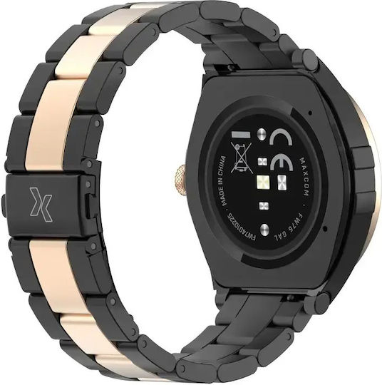 MaxCom FW76 Stainless Steel 42mm Smartwatch με SIM και Παλμογράφο (Gal Black)
