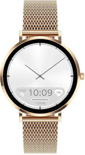 MaxCom FW28 Selen Stainless Steel Smartwatch με SIM και Παλμογράφο (Χρυσό)