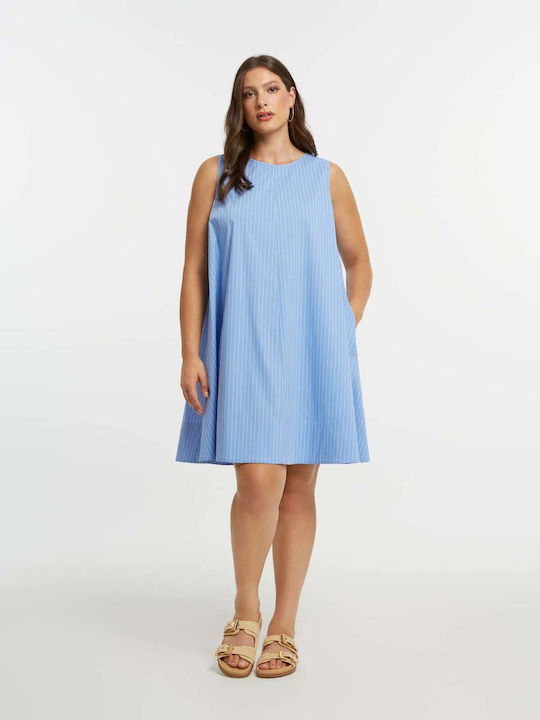 Rochie De Vară Mini Pentru Nuntă / Botez Albastru Deschis