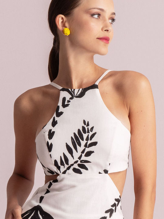 Summer Maxi Dress for Wedding Christening Open Back White