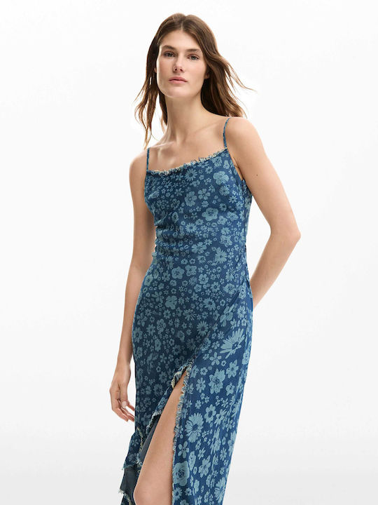 Rochie De Vară Pentru Femei Midi Din Denim Multi