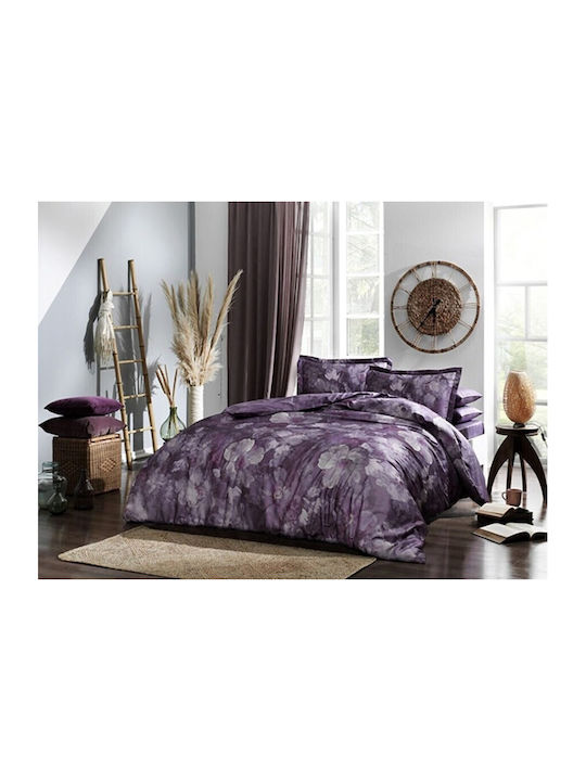 Tac Set Huse Pentru Pilote Bumbac 200x220cm Dublu Cu 4 Fețe De Pernă & 1 Cearceaf Mor