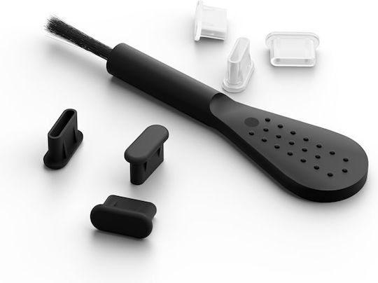 Mobile Origin Usb-c Dust Plug & Cleaning Brush Cl1 Black Clear Iphone Android Mo-cl1-blk-clr