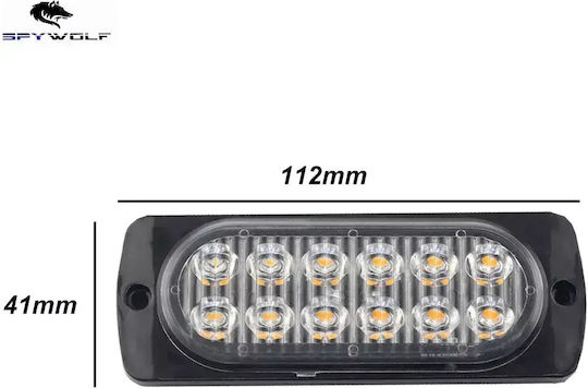 Първокласен Led Строб Светлина За Товарни Автомобили Червена 12led 12/24v 6000lm 6 Броя Tc-350