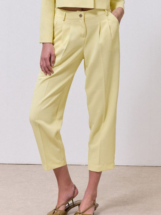 Women's Fabric Trousers Yellow