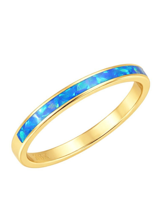 Xryseio Women's Spinner Ring with Stones Silver Gold Plated