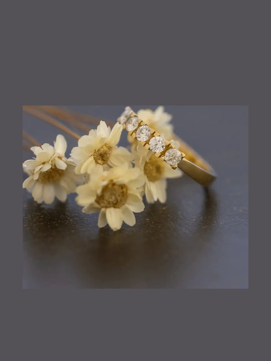 Damentagring Spinner mit Zirkon aus Gold 14K