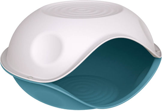 Cave Cat Dog Light Blue Covered Bed 57x48xh32cm