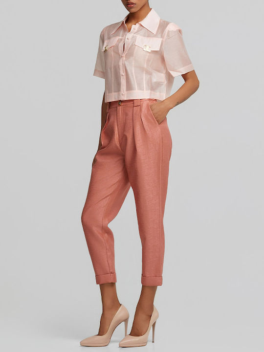 Women's High Rise Chino Trousers Terracotta