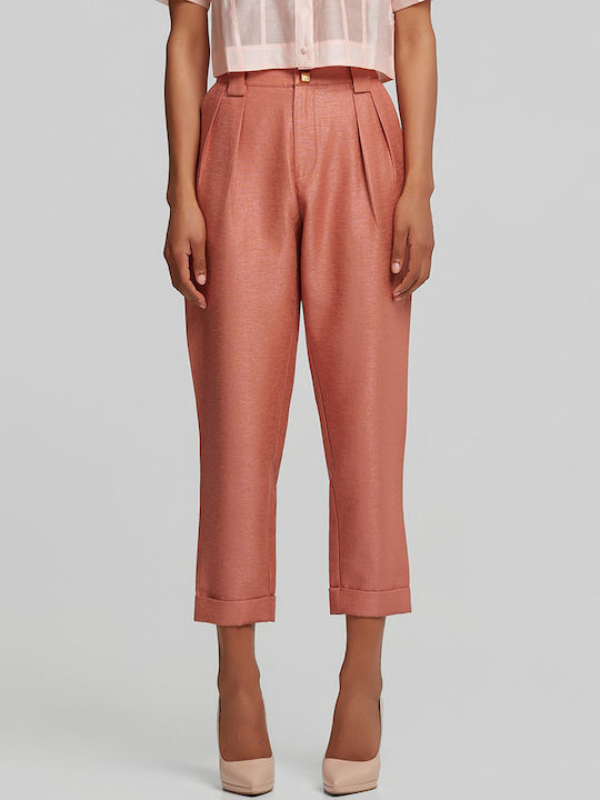 Women's High Rise Chino Trousers Terracotta