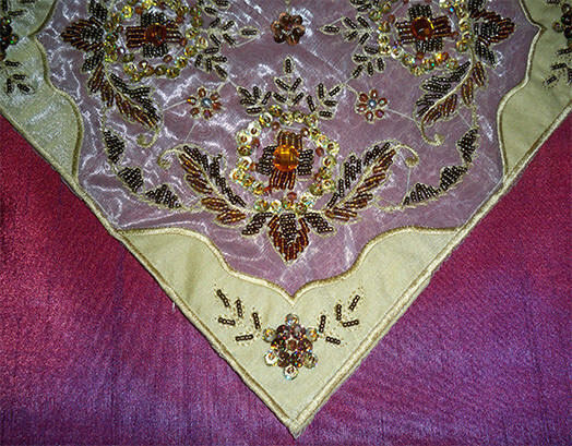 VS Home Față de Masă cu Broderie Violet 25x25cm