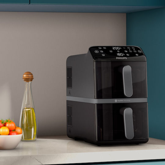 Philips Air Fryer με Διπλό Αποσπώμενο Κάδο 10lt Μαύρο NA460/00