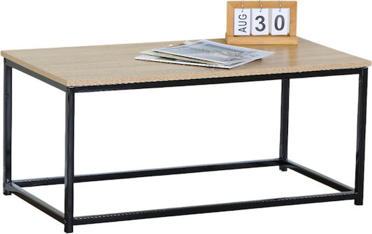 Rectangular Central Wooden Coffee Table Natural Wood Shade W90xL48xH40.5cm