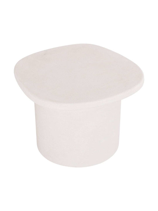Oval Side Table Wooden Ecru Colour M54xW54.5xH40cm