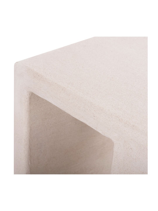 Rectangular Wooden Side Table Ecru M48xL38xH48.5cm