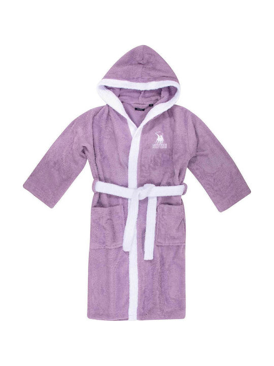 Greenwich Polo Club Kids Bathrobe Essential Purple Hooded