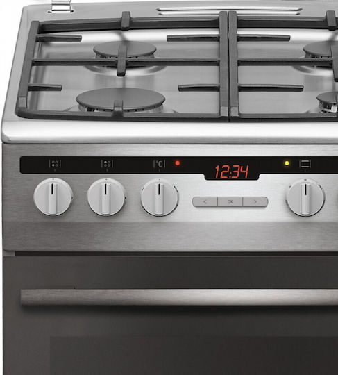 Amica Κουζίνα 65lt με Εστίες Υγραερίου Π50εκ. Inox