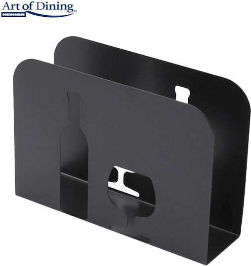 Heinner Χαρτοπετσετοθήκη Μεταλλική Μαύρη 13.5x4x9.6cm