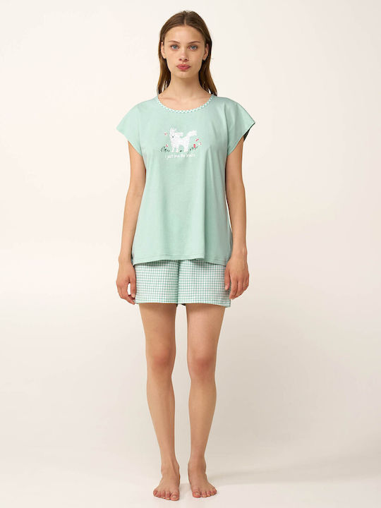 Vamp Καλοκαιρινό Βαμβακερό Babydoll Green Vamp Καλοκαιρινό Βαμβακερό Babydoll Green