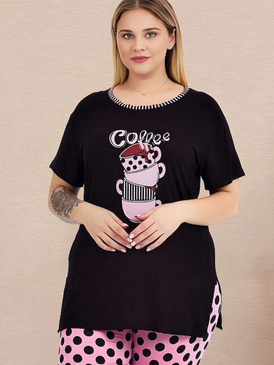 Lady Летен Дамски Комплект Пижами Черен