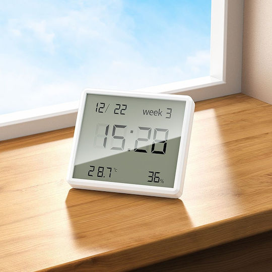 Hoco Масови Дигитален Часовник LCD Пластмасов Бял HOC-647830