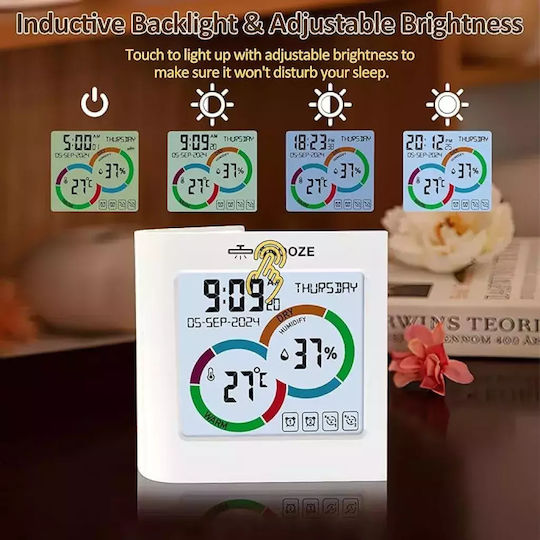 Technoline Tischuhr Digital LCD mit Wecker Schwarz