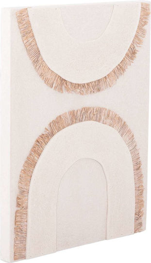Rechteckiges Gemälde Fb94535 MDF Off-White Farbe - Beige Dekoration 48x4,5 Dicke X60cm
