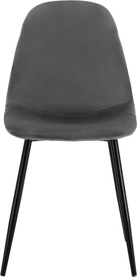 Leonardo Dining Room Velvet Chair Grey 45x53x85cm 4pcs