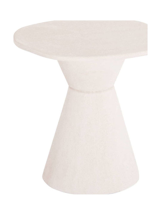Round Table Dining Room Wooden Off-white 77x77x76cm
