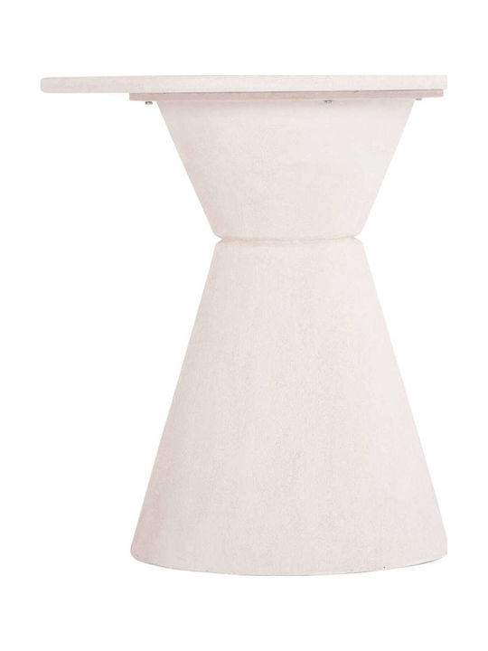 Round Table Dining Room Wooden Off-white 77x77x76cm