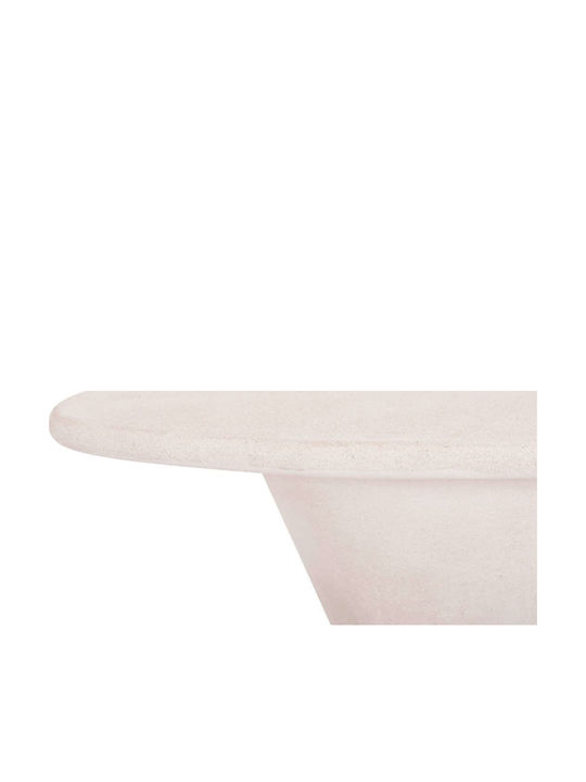 Round Table Dining Room Wooden Off-white 77x77x76cm