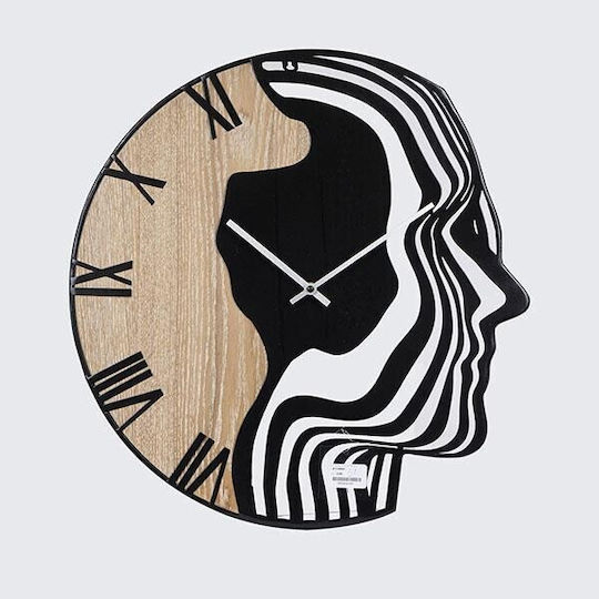 Metal Wall Clock Black 48x3.5cm
