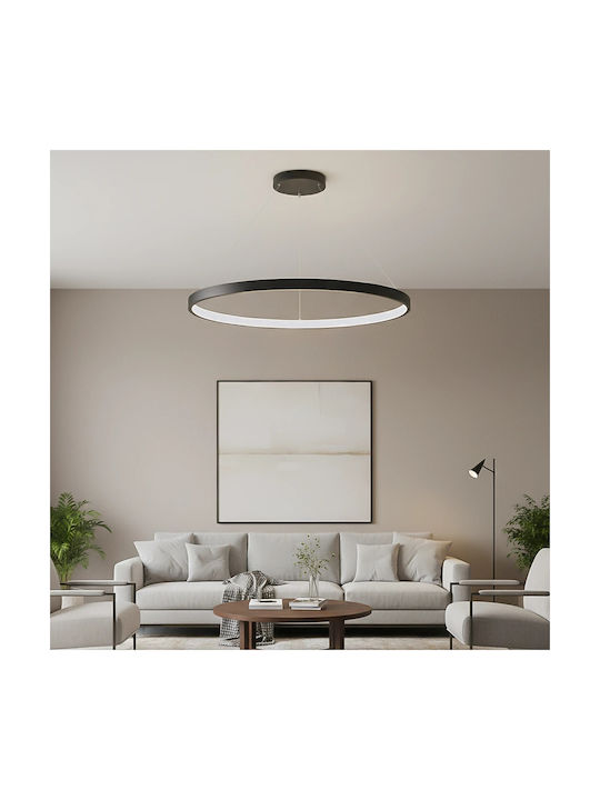 kelvo Nemesis Black LED Pendant Ceiling Light with Adjustable Warm to Cool White Light 100x100cm