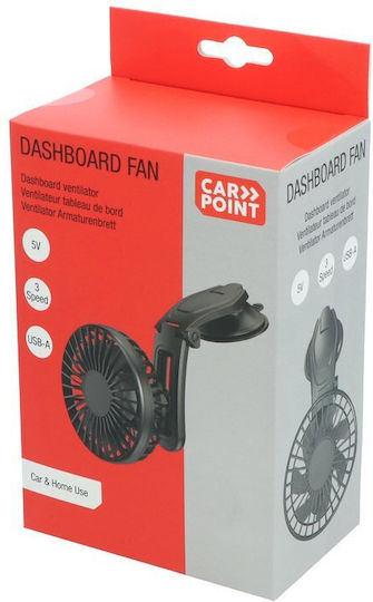 Carpoint 360° Usb Мини Вентилатор За Табло На Автомобил Черен 5v 0570013