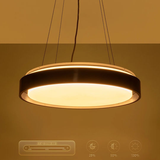 kelvo Barchetta Black LED Pendant Ceiling Light with Adjustable Warm to Cool White Light 48x48cm