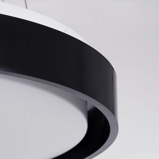 kelvo Barchetta Black LED Pendant Ceiling Light with Adjustable Warm to Cool White Light 48x48cm