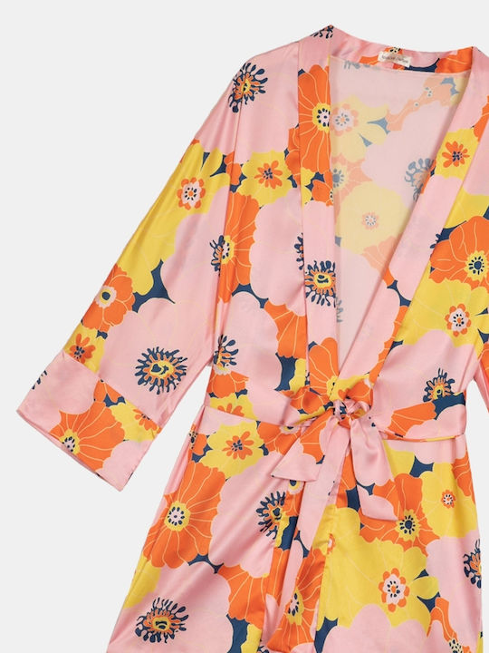 Rock Club Damenbademode Kimono Rosa Blume