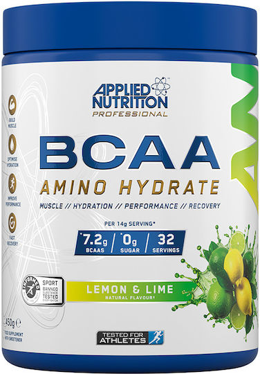 Applied Nutrition Bcaa Amino-hydrate 450g Green Apple & Applied Nutrition Lifestyle Water Bottle 1000ml Custom Bundle
